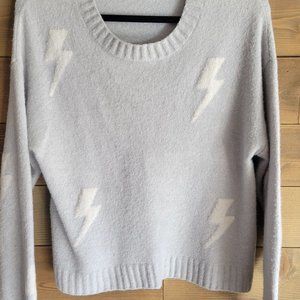 Rails Perci Grey Lightning Print Sweater Sz M EUC